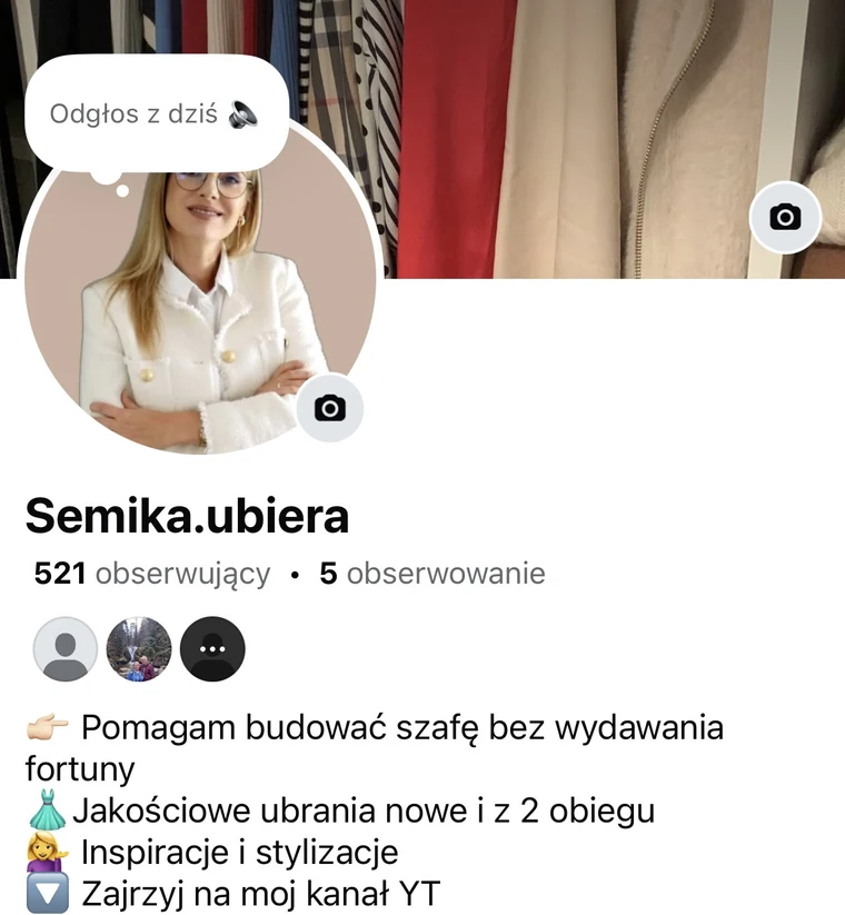 Zrzut ekranu sprzed współpracy: Z niecałych 500 do 1100 obserwujących