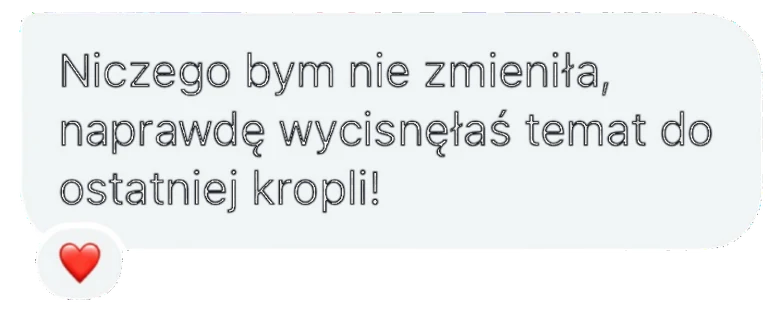 Wiadomość z opinią od klientki lub klienta Julii Nowickiej, zrzut ekranu 3 z 19