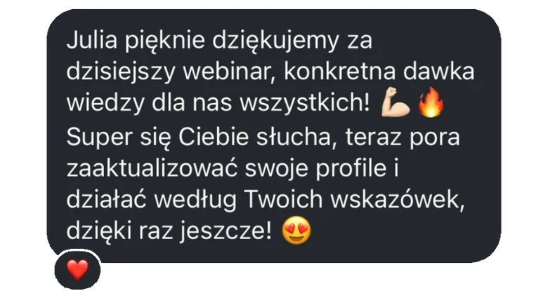 Wiadomość z opinią od klientki lub klienta Julii Nowickiej, zrzut ekranu 17 z 19